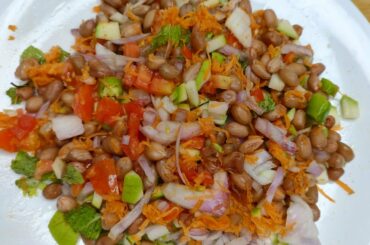 Beach side tasty peanut salad / peanut chat recipe/ verkadalai sundal