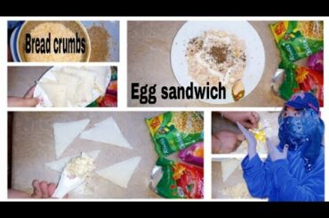 Egg sandwich healthy snak |How to make bread crumbs | pak mom vlogs 2