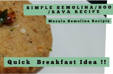 Simple Semolina/Sooji/Rava Recipe|Sooji/Rava Breakfast|Healthy Breakfast #breakfast #recipe#shorts