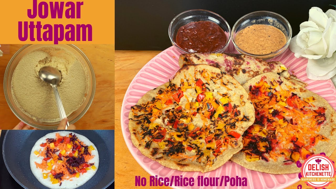 Jowar Flour Uttapam | Jowar Uttapa | Sorghum Recipe |WeightLoss No Rice Breakfast @DelishKitchenette Jowar Flour Uttapam | Jowar Uttapa | Sorghum Recipe |WeightLoss No Rice Breakfast @DelishKitchenette
