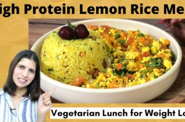 High Protein Lemon Rice Meal | Easy & Healthy Vegetarian Lunch Recipe for Weight Loss | Hindi