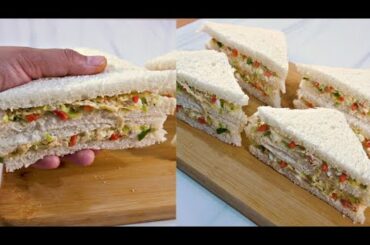 Chicken Mayonnaise Sandwich | Cold Chicken Sandwich Recipe | Egg Sandwiches | Eid Special Recipe