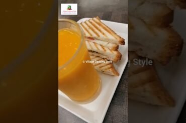 Healthy Mango Juice with  Bread Sandwich Veg Toast Combo | Club Sandwich Mango Drink | VCS #shorts