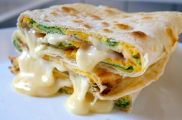 Tortilla Omelette Spinach and Cheese Perfect Breakfast