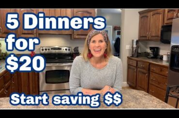 5 Dinners for $20/ Budget Meals/Frugal Healthy Meals