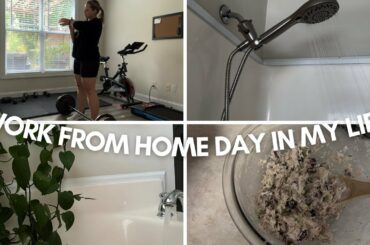 WORK FROM HOME DAY IN MY LIFE | healthy chicken salad recipe, lower body workout, self-care