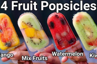Healthy Popsicle Recipe 4 ways Kids Dessert Snacks | Make Your Own Homemade Fruit Ice Popsicles