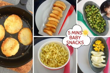 5 min baby snacks recipes | Mid morning & evening snacks recipes for baby | Baby food 9-12 months +