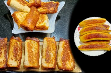 Bread Banana Toast | Bread Banana Snacks Recipe | Healthy Evening Snacks | Bread Rolls