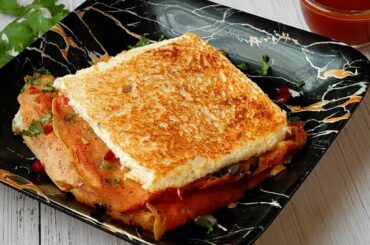 Healthy Tiffin Recipe For School/Instant Breakfast With Bread|Simple Veg Cheese Sandwich Recipe