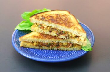 High Protein Veg Sandwich For Weight Loss - Healthy Vegetable Sandwich Recipe - Chickpea/Chana