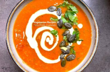 RED LENTIL AND TOMATO SOUP RECIPE |  healthy dinner idea | Vegetarian Recipes