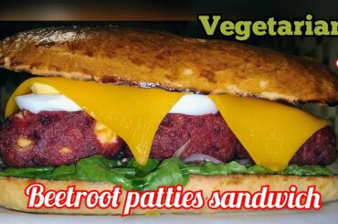 Healthy and delicious beetroot patties sandwich recipe. All from scratch. Vegetarian. Enjoy:)