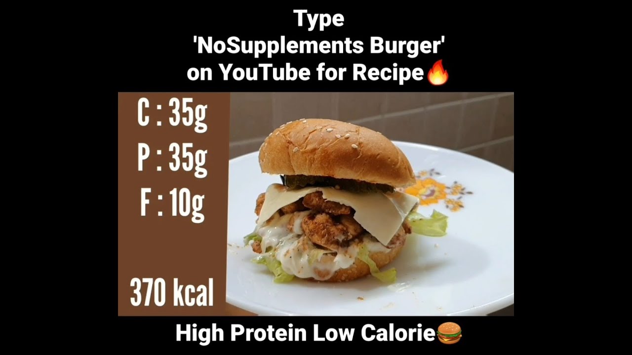 Bodybuilding Burger | Healthy Chicken Burger Recipe | NoSupplements #shorts Bodybuilding Burger | Healthy Chicken Burger Recipe | NoSupplements #shorts