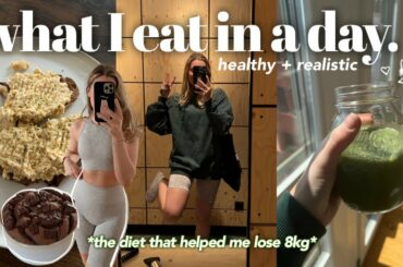 WHAT I EAT IN A DAY TO LOSE WEIGHT: How I lost 8kg in less than 2 months *healthy + realistic*