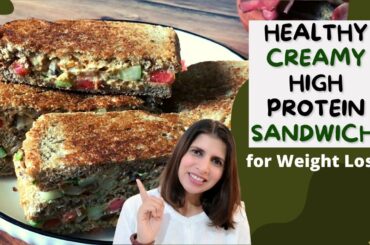 Healthy High Protein Sandwich Recipe for Weight Loss | Quick & Easy Veg Breakfast / Snack Idea