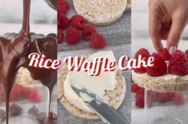 Rice Cake - Easy Healthy Snack Recipe - cheese cake rice cake with raspberries