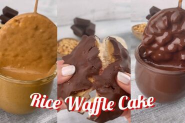 Rice Cake - Easy Healthy Snack Recipe - Viral tiktok Snickers rice cake with peanut butter