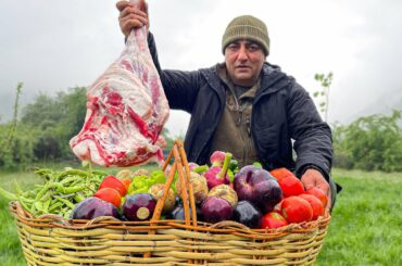 Very Healthy And Delicious Dinner Of Fresh Vegetables And Meat Baked In The Oven