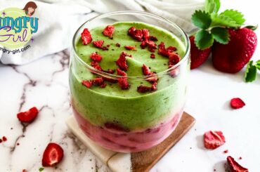 How to Make Hungry Girl’s Strawberry Dalgona Matcha Recipe (Speedy Recipe) // #shorts