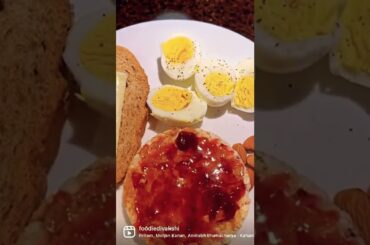 Healthy breakfast ideas #shorts #foodiedivakshi #eggs #ricecake #jelly #peanutbutter #bread #cheese
