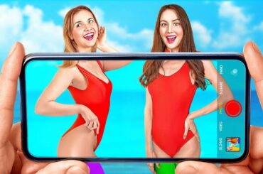 RICH VS BROKE PHOTO IDEAS || Cool Beauty Photo Hacks for Girls | Parenting Tricks by 123 GO!