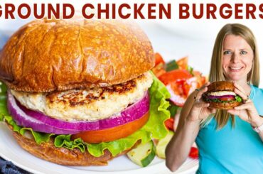 Healthy Ground Chicken Burgers | grandma's juicy chicken patty recipe