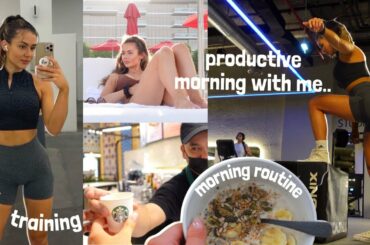 SPEND A PRODUCTIVE MORNING WITH ME  *healthy recipes, intense workout + habit tips