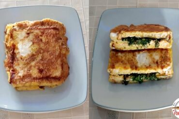 Spinach Egg Toast Healthy Breakfast Recipe | Egg Recipe | Sandwich Omelet Recipe