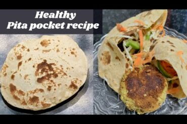 Healthy pita pocket recipe, Falafel stuffed in pita bread, without yeast, Anita Banka