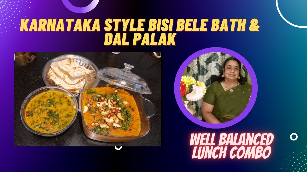 Brown Rice Bisibelebath with Dal Palak / Well balanced lunch combo Brown Rice Bisibelebath with Dal Palak / Well balanced lunch combo
