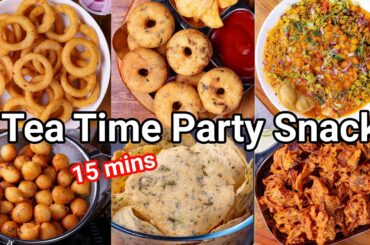 6 Tea Time Party Snacks Recipes in 15 Mins - Crispy, Crunchy & Tasty | Quick & Instant Party Snacks