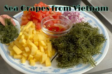 HOW TO MAKE HEALTHY SEAWEEDS SALAD | SEA GRAPES SALAD RECIPE | Green caviar/ Umibudo / Lato