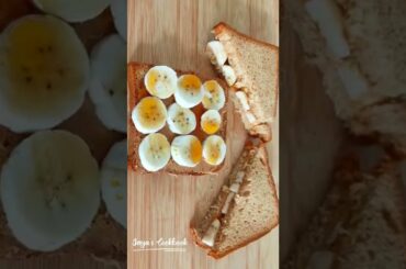 #shorts | Healthy peanut butter banana sandwich | quick & healthy breakfast recipe | Sandwich recipe