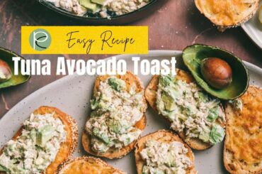 HEALTHY Tuna Avocado Toast - Breakfast or Lunch - Quick and EASY Toast Reciep #shorts
