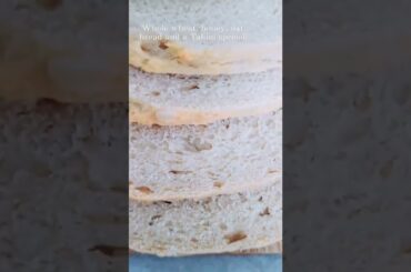 Whole wheat,honey,oats loaf,Tahini spread  veggies, #healthy #morningloaf #bread #loaf #tahini #bake