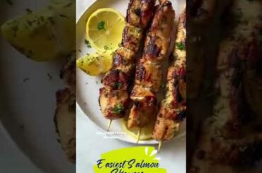 Easiest Salmon Skewers. #ketorecipes #ketodiet #shorts