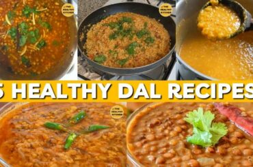 5 TYPES OF LOW CALORIE HEALTHY DAL RECIPES | LOW FAT | THK