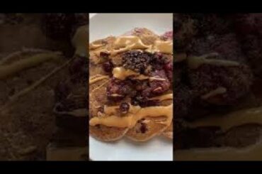 Vegan Mixed Berry Pancakes Made With Banana (Healthy Dairy-Free Breakfast Recipes) #shorts #vegan
