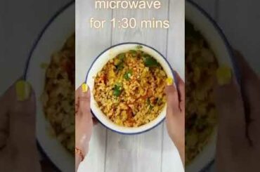 brown poha in microwave  | poha recipe | healthy poha recipe | less oil poha recipe #shorts
