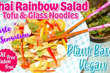 Thai Vegan Salad Recipe - Summer Salad with rainbow veg & Tofu Recipe - Plant Based Vegan Recipe