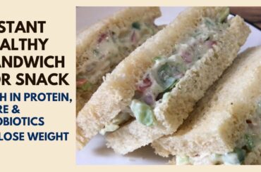 Instant Healthy Sandwich Recipe for Snack | High Protein , Fibre Rich &  Probiotics to Lose Weight