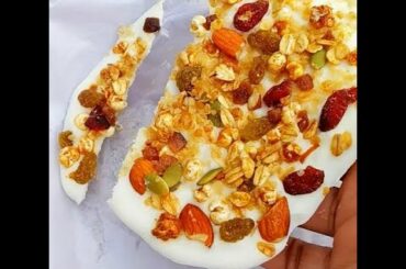 Easy Curd granola bricks | healthy barnyard millet summer dessert recipe