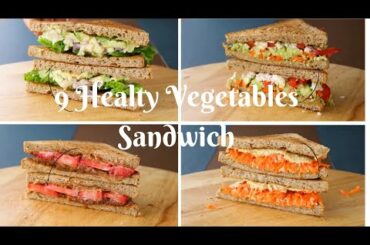9 Healthy Vegetables Sandwich #healthyrecipe #veganrecipes #healthysandwichrecipe