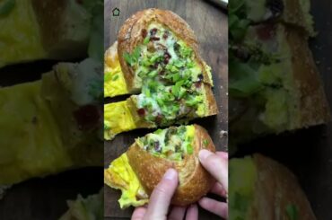 Stuffed Baguettes Bread Boats Healthy Breakfast #shorts #short