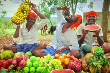 FRUIT SALAD WITH HONEY | Colourful Healthy Fruits mixed salad recipe | CREATIVE VILLAGE COOKING |