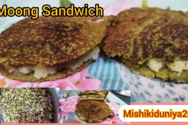 Sandwich without Bread Recipe | Healthy Sandwich Recipe | Sprouts Moong  Recipe | #mishikiduniya20