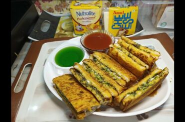 Extremely Easy and Healthy || Vegetarian Snacks ||  Besan Bread Toast || Best Pudla Sandwich Recipe