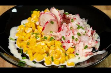 Radish salad with corn & onion - Easy Salad Recipes - Quick & Healthy Salad