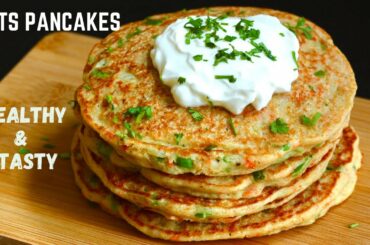 Healthy Pancake - 100 Calories | Savory Oats Breakfast Recipes | Healthy Vegetable Pancakes
